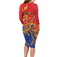 Personalized Republic of Armenia Long Sleeve Bodycon Dress Hayastani Hanrapetut'yun
