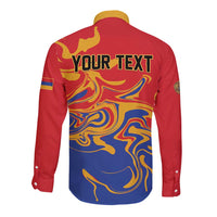 Personalized Republic of Armenia Long Sleeve Button Shirt Hayastani Hanrapetut'yun