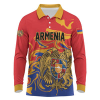 Personalized Republic of Armenia Long Sleeve Polo Shirt Hayastani Hanrapetut'yun
