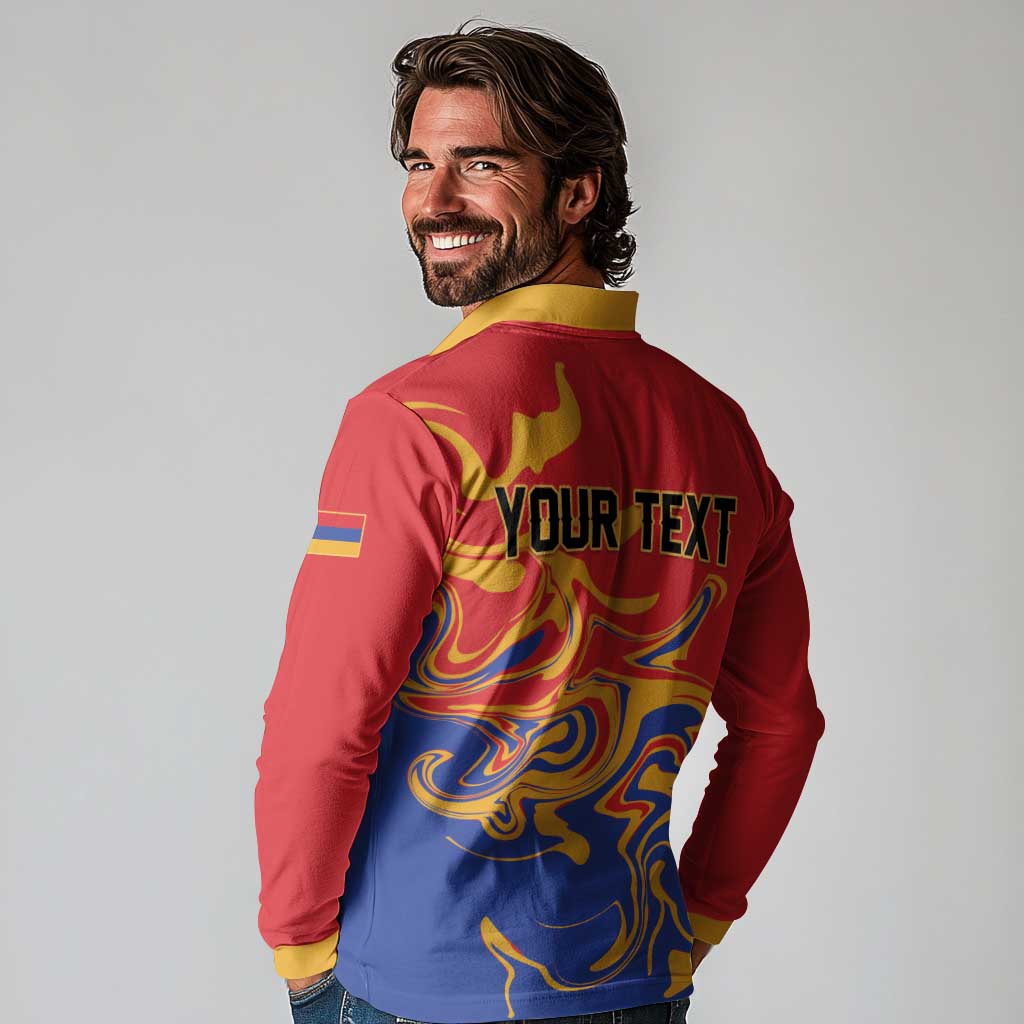 Personalized Republic of Armenia Long Sleeve Polo Shirt Hayastani Hanrapetut'yun