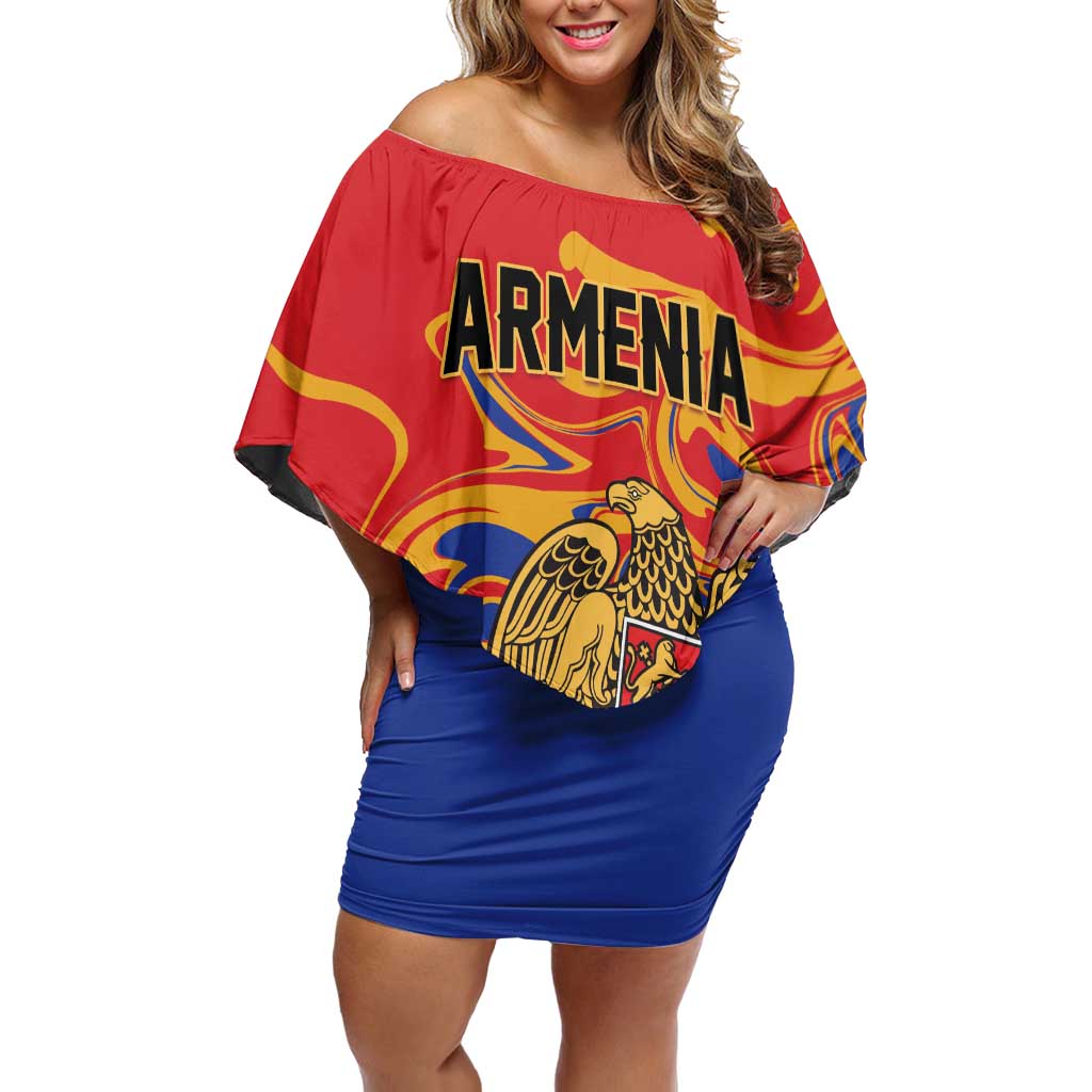 Personalized Republic of Armenia Off Shoulder Short Dress Hayastani Hanrapetut'yun