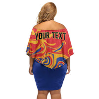 Personalized Republic of Armenia Off Shoulder Short Dress Hayastani Hanrapetut'yun