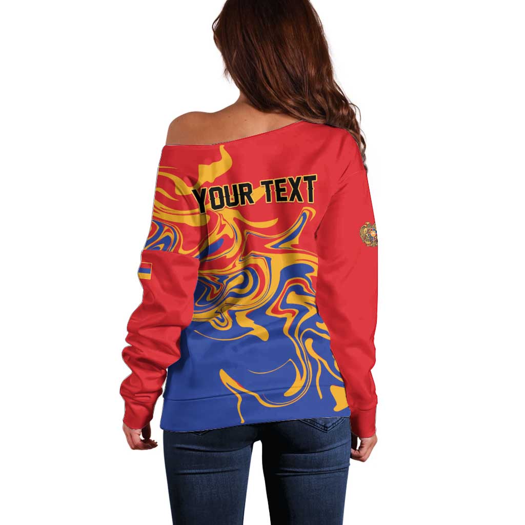 Personalized Republic of Armenia Off Shoulder Sweater Hayastani Hanrapetut'yun