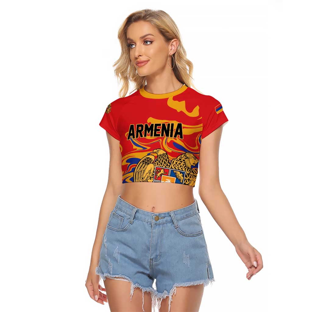 Personalized Republic of Armenia Raglan Cropped T Shirt Hayastani Hanrapetut'yun