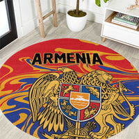 Republic of Armenia Round Carpet Hayastani Hanrapetut'yun