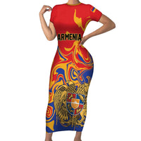 Personalized Republic of Armenia Short Sleeve Bodycon Dress Hayastani Hanrapetut'yun