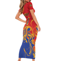 Personalized Republic of Armenia Short Sleeve Bodycon Dress Hayastani Hanrapetut'yun