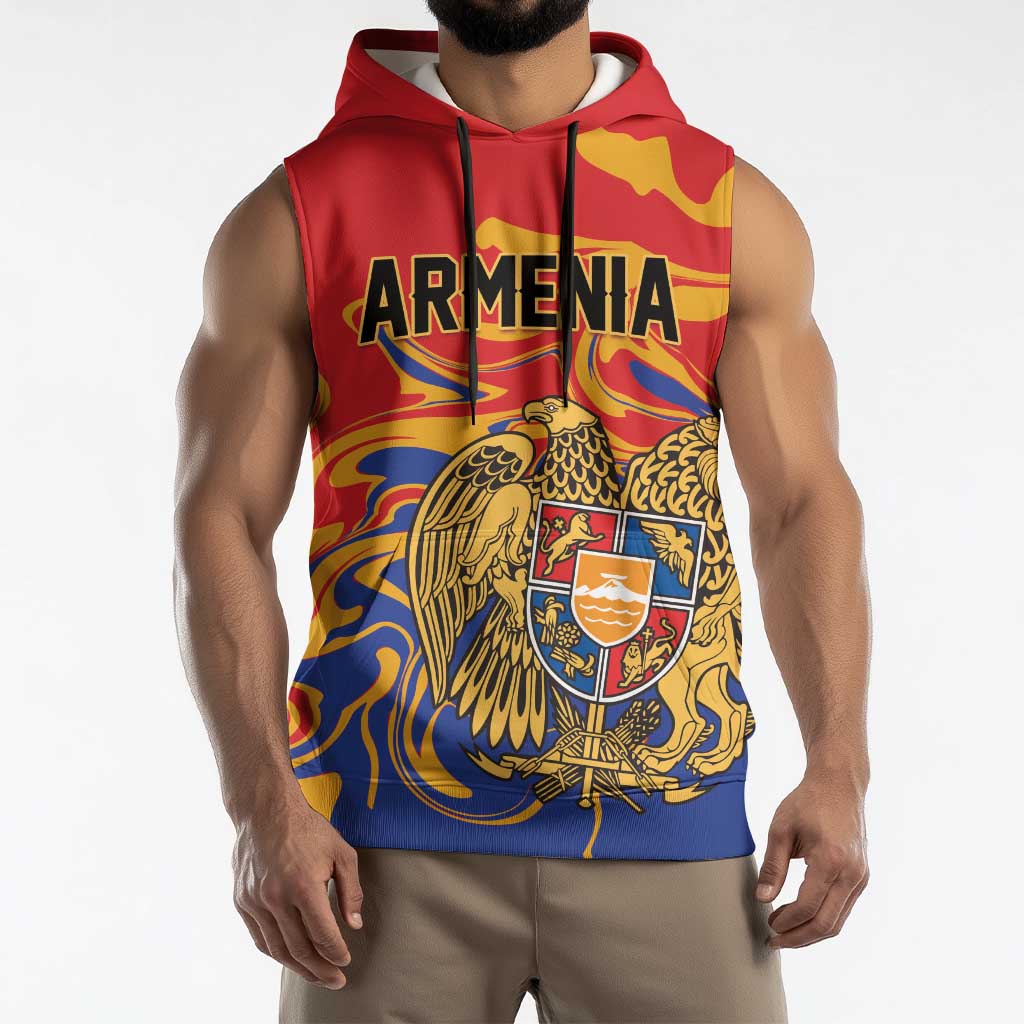 Personalized Republic of Armenia Sleeveless Hoodie Hayastani Hanrapetut'yun