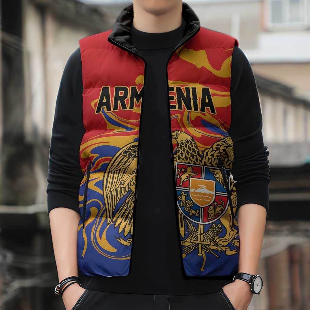 Personalized Republic of Armenia Sleeveless Puffer Jacket Hayastani Hanrapetut'yun