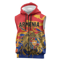 Personalized Republic of Armenia Sleeveless Zip Hoodie Hayastani Hanrapetut'yun