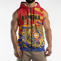 Personalized Republic of Armenia Sleeveless Zip Hoodie Hayastani Hanrapetut'yun
