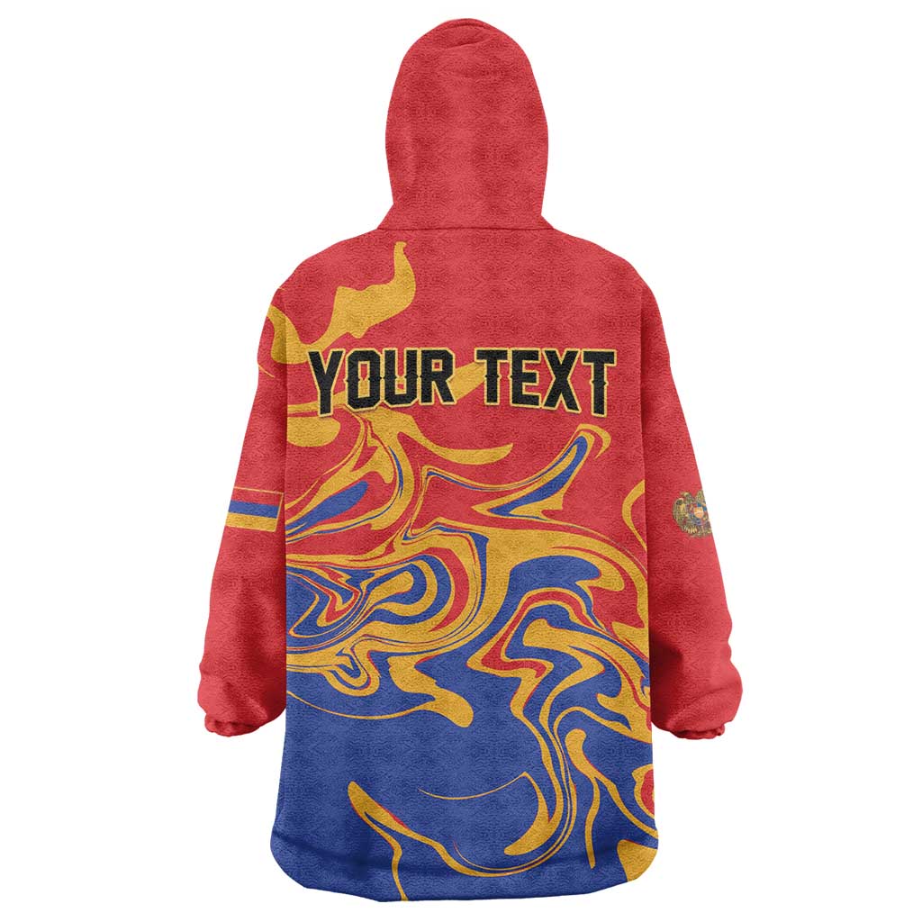 Personalized Republic of Armenia Wearable Blanket Hoodie Hayastani Hanrapetut'yun
