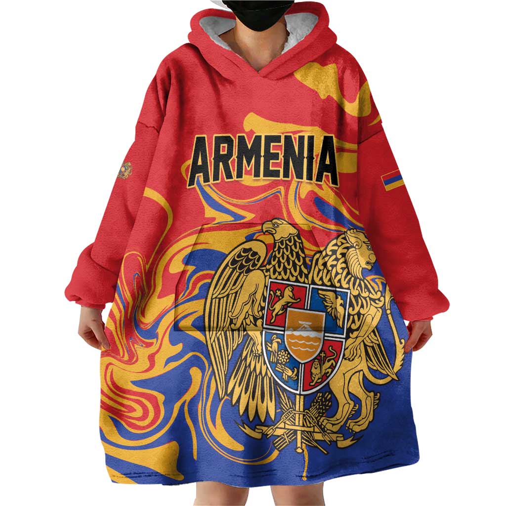 Personalized Republic of Armenia Wearable Blanket Hoodie Hayastani Hanrapetut'yun
