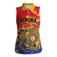 Personalized Republic of Armenia Women Sleeveless Polo Shirt Hayastani Hanrapetut'yun