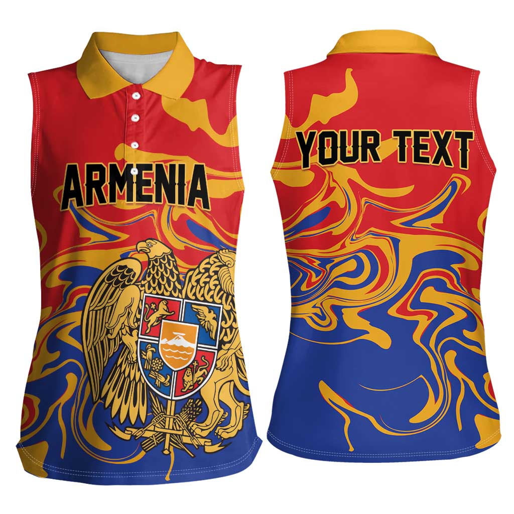 Personalized Republic of Armenia Women Sleeveless Polo Shirt Hayastani Hanrapetut'yun