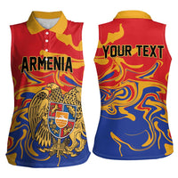 Personalized Republic of Armenia Women Sleeveless Polo Shirt Hayastani Hanrapetut'yun