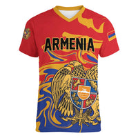 Personalized Republic of Armenia Women V-Neck T-Shirt Hayastani Hanrapetut'yun