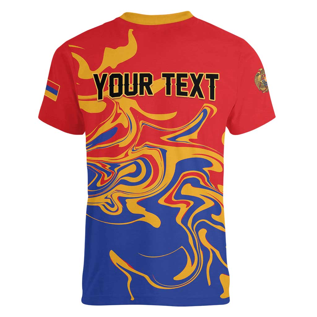 Personalized Republic of Armenia Women V-Neck T-Shirt Hayastani Hanrapetut'yun