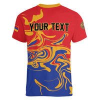 Personalized Republic of Armenia Women V-Neck T-Shirt Hayastani Hanrapetut'yun