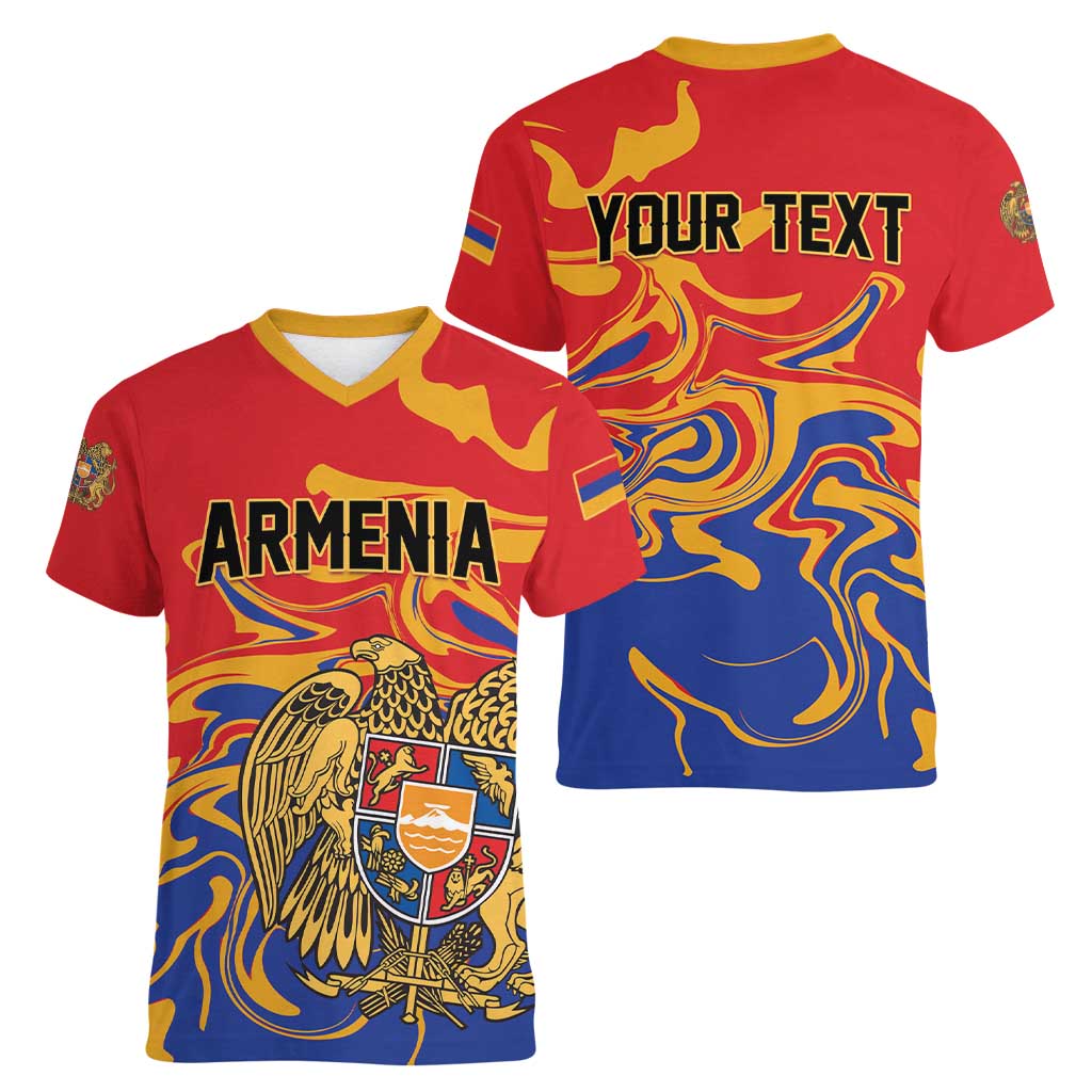 Personalized Republic of Armenia Women V-Neck T-Shirt Hayastani Hanrapetut'yun