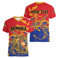 Personalized Republic of Armenia Women V-Neck T-Shirt Hayastani Hanrapetut'yun