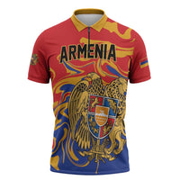 Personalized Republic of Armenia Zipper Polo Shirt Hayastani Hanrapetut'yun