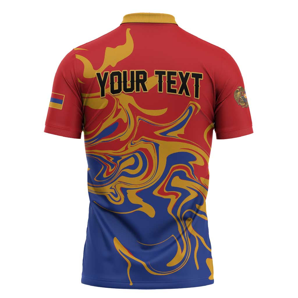 Personalized Republic of Armenia Zipper Polo Shirt Hayastani Hanrapetut'yun