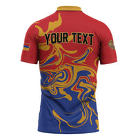 Personalized Republic of Armenia Zipper Polo Shirt Hayastani Hanrapetut'yun