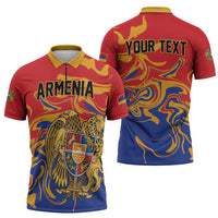 Personalized Republic of Armenia Zipper Polo Shirt Hayastani Hanrapetut'yun
