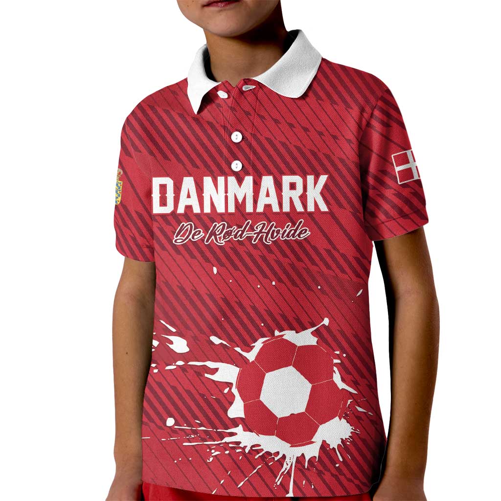Custom Football 2026 Denmark Kid Polo Shirt Danish Dynamite Go