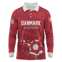 Custom Football 2026 Denmark Long Sleeve Polo Shirt Danish Dynamite Go