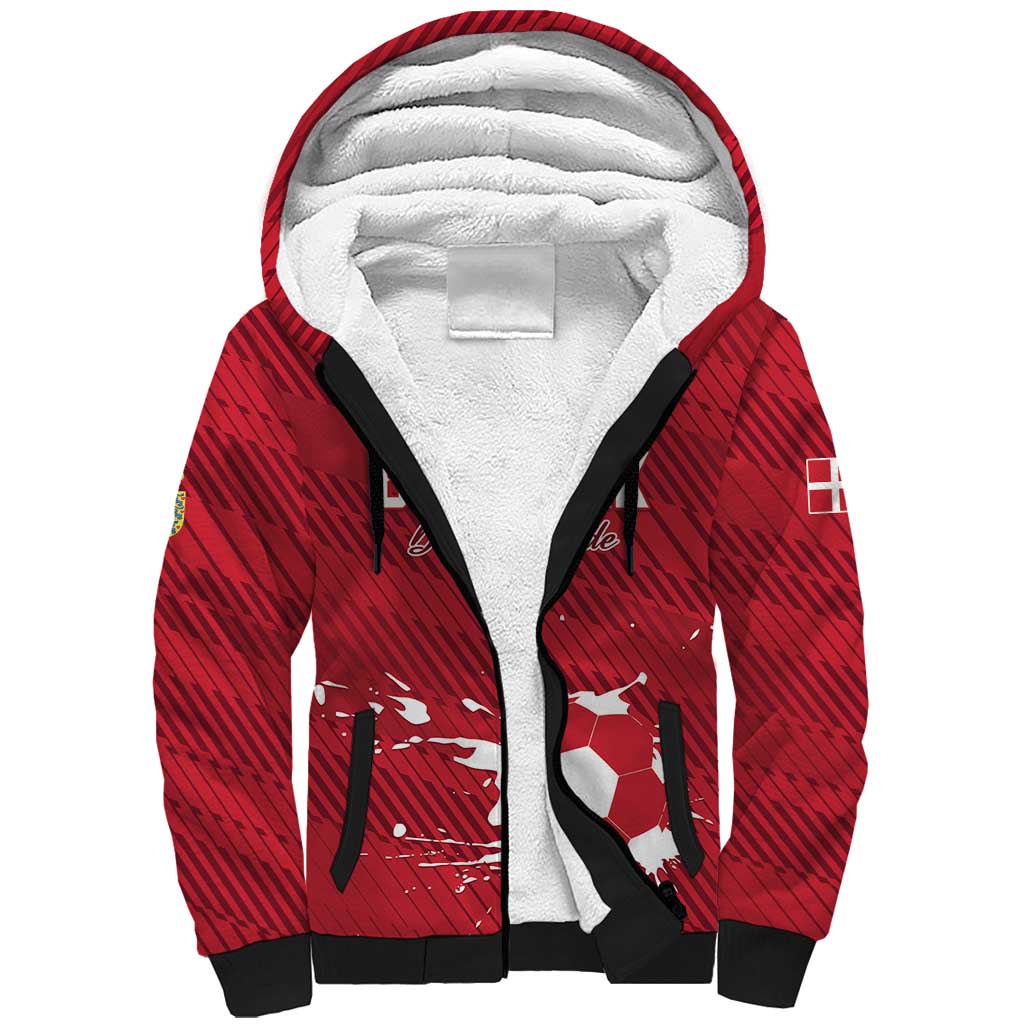 Custom Football 2026 Denmark Sherpa Hoodie Danish Dynamite Go