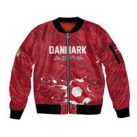 Custom Football 2026 Denmark Sleeve Zip Bomber Jacket Danish Dynamite Go