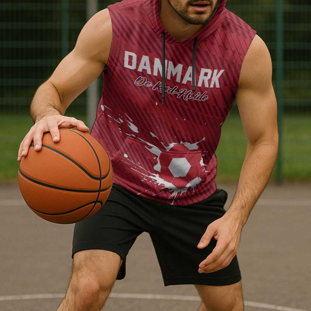 Custom Football 2026 Denmark Sleeveless Hoodie Danish Dynamite Go