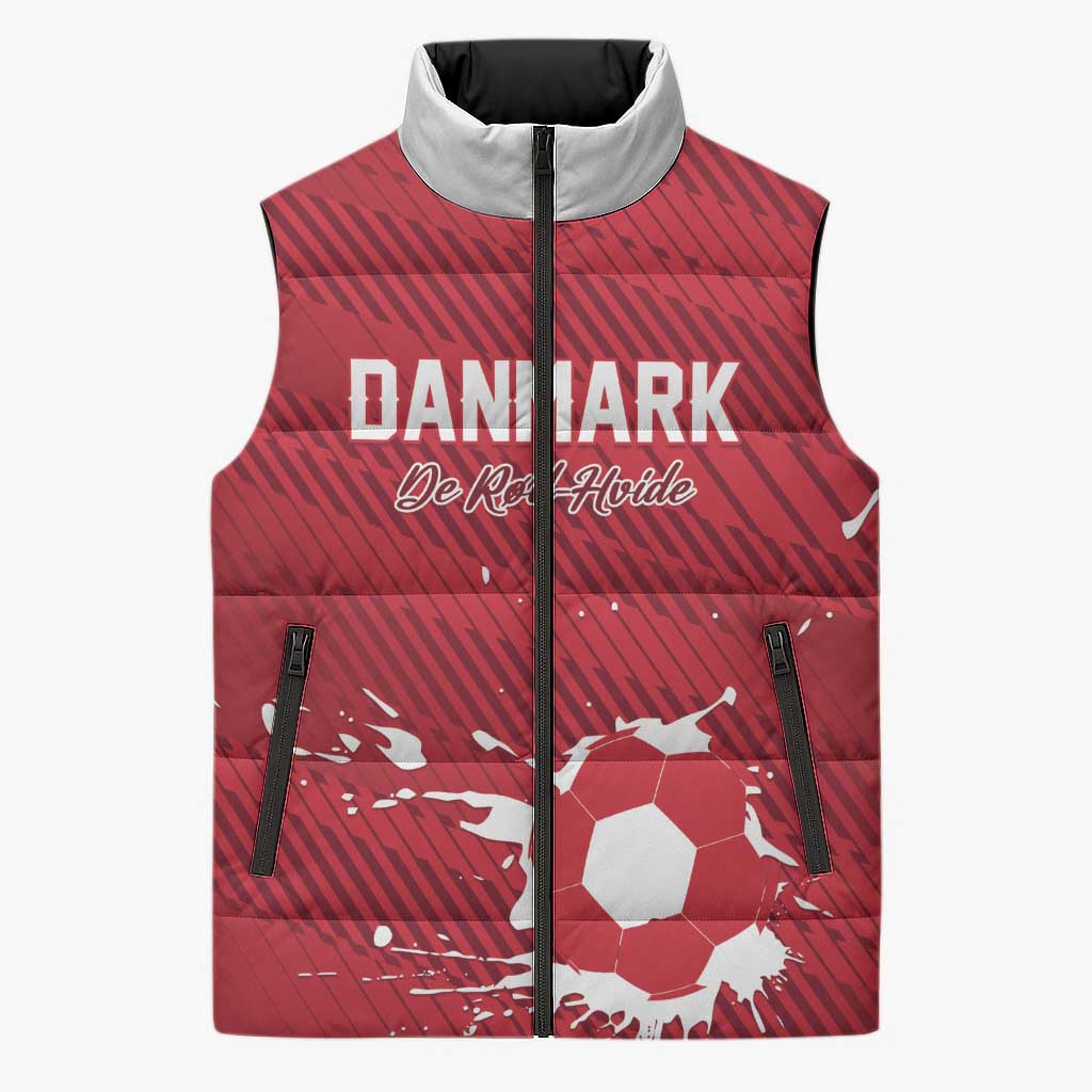 Custom Football 2026 Denmark Sleeveless Puffer Jacket Danish Dynamite Go