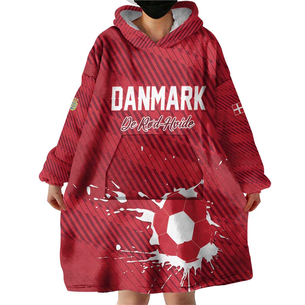 Custom Football 2026 Denmark Wearable Blanket Hoodie Danish Dynamite Go