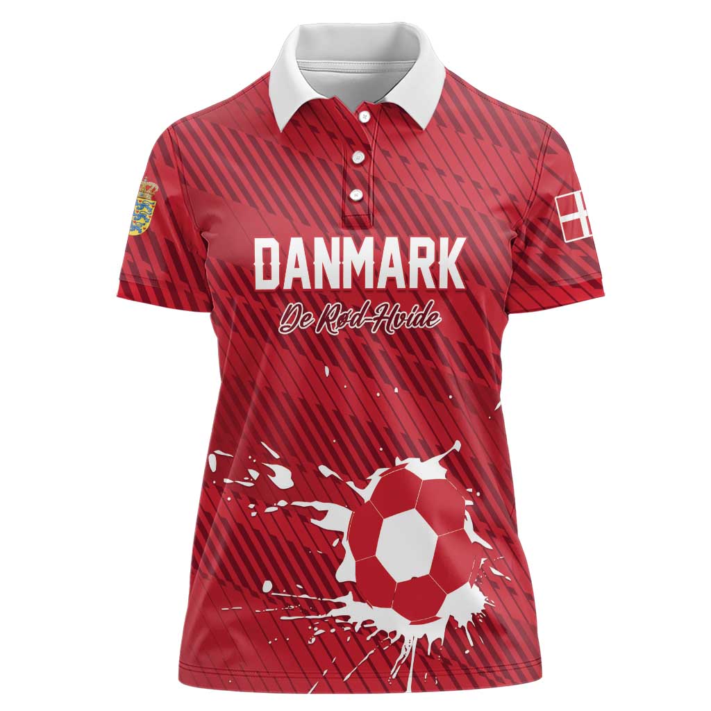 Custom Football 2026 Denmark Women Polo Shirt Danish Dynamite Go