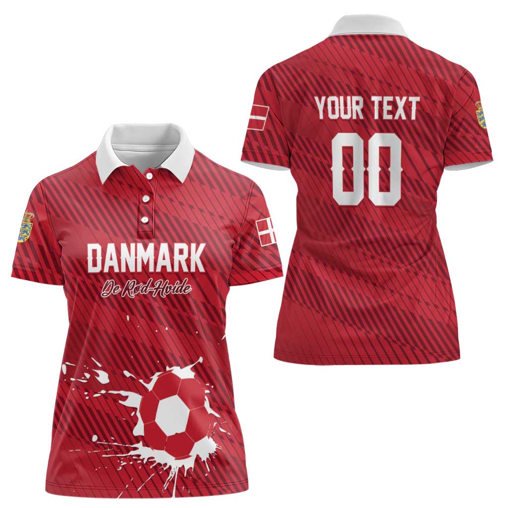 Custom Football 2026 Denmark Women Polo Shirt Danish Dynamite Go