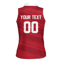 Custom Football 2026 Denmark Women Sleeveless Polo Shirt Danish Dynamite Go