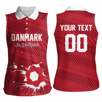 Custom Football 2026 Denmark Women Sleeveless Polo Shirt Danish Dynamite Go