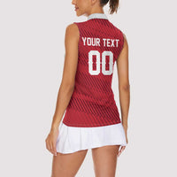 Custom Football 2026 Denmark Women Sleeveless Polo Shirt Danish Dynamite Go