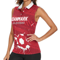 Custom Football 2026 Denmark Women Sleeveless Polo Shirt Danish Dynamite Go