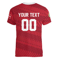 Custom Football 2026 Denmark Women V-Neck T-Shirt Danish Dynamite Go