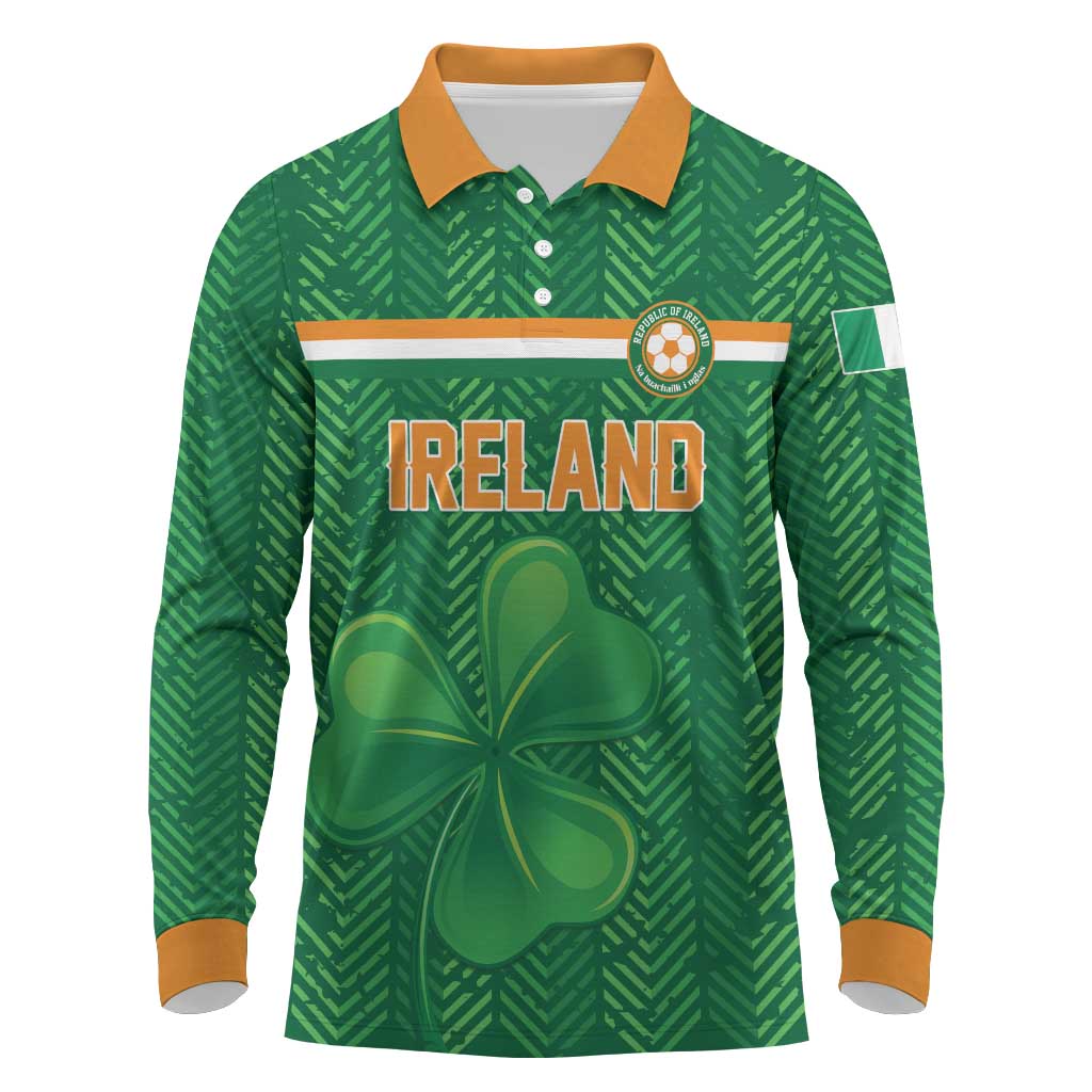 Custom Football 2026 Ireland Long Sleeve Polo Shirt The Boys in Green Come On