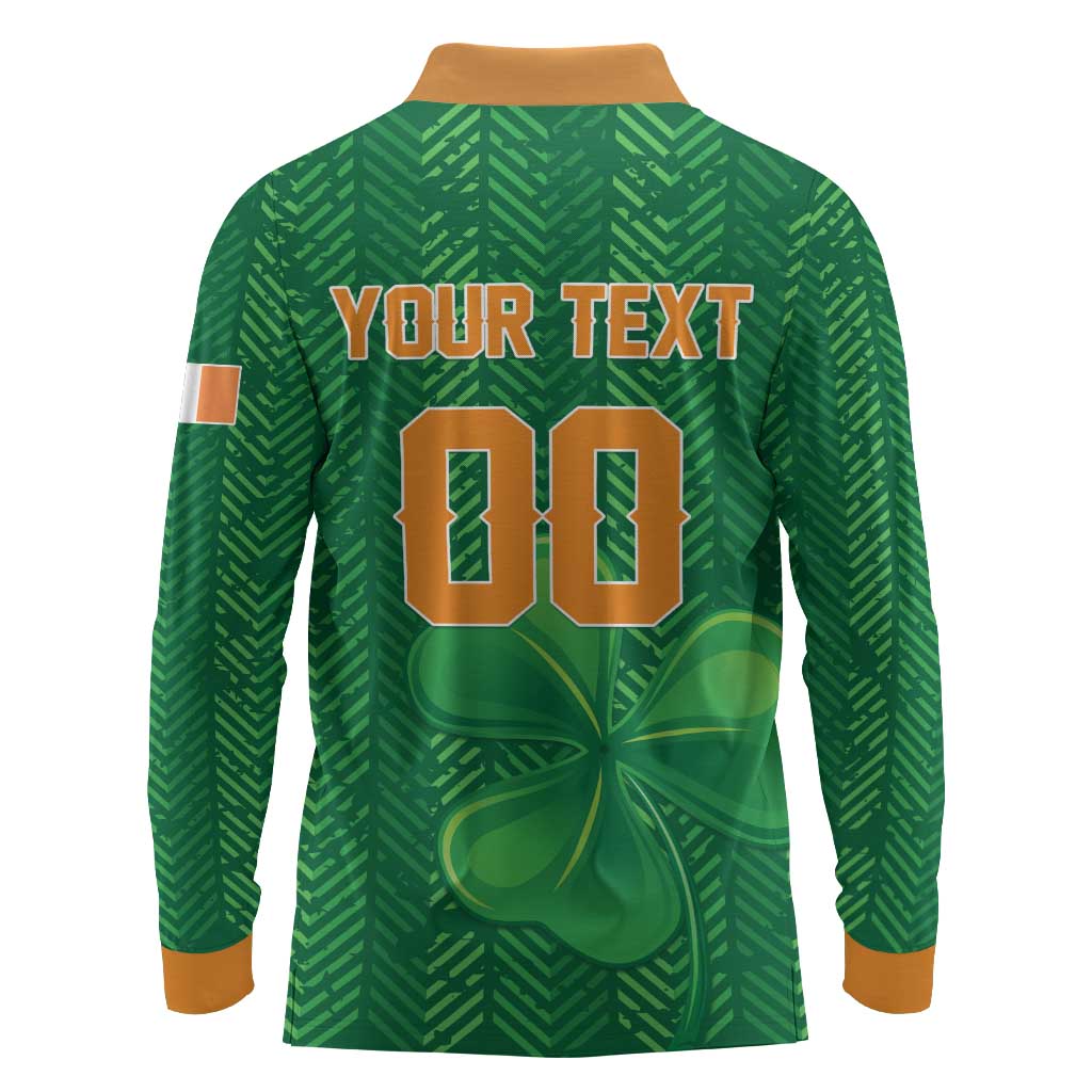 Custom Football 2026 Ireland Long Sleeve Polo Shirt The Boys in Green Come On