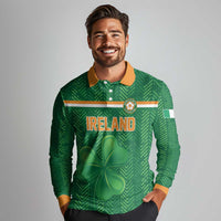 Custom Football 2026 Ireland Long Sleeve Polo Shirt The Boys in Green Come On