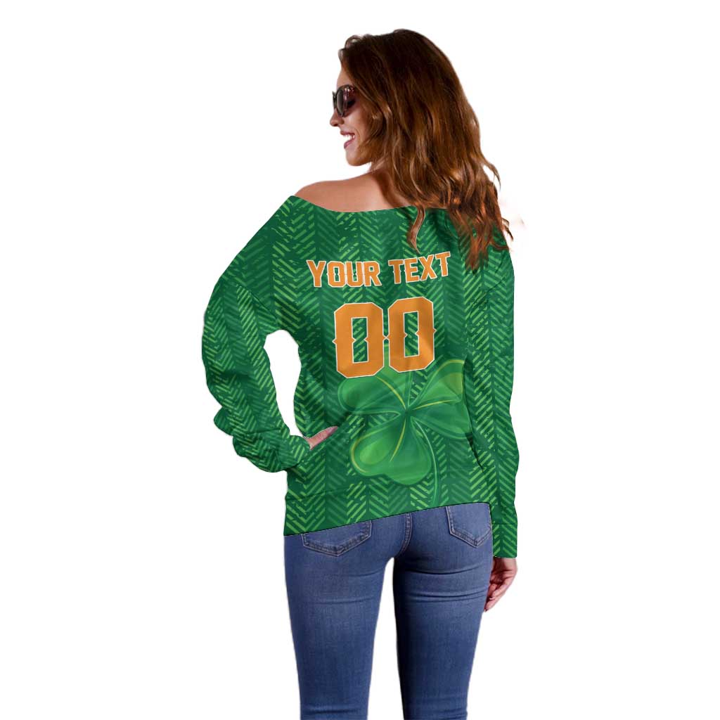 Custom Football 2026 Ireland Off Shoulder Sweater The Boys in Green Come On