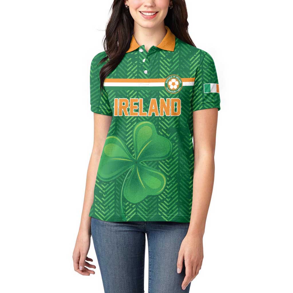 Custom Football 2026 Ireland Women Polo Shirt The Boys in Green Come On