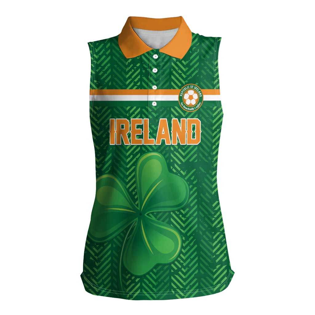 Custom Football 2026 Ireland Women Sleeveless Polo Shirt The Boys in Green Come On
