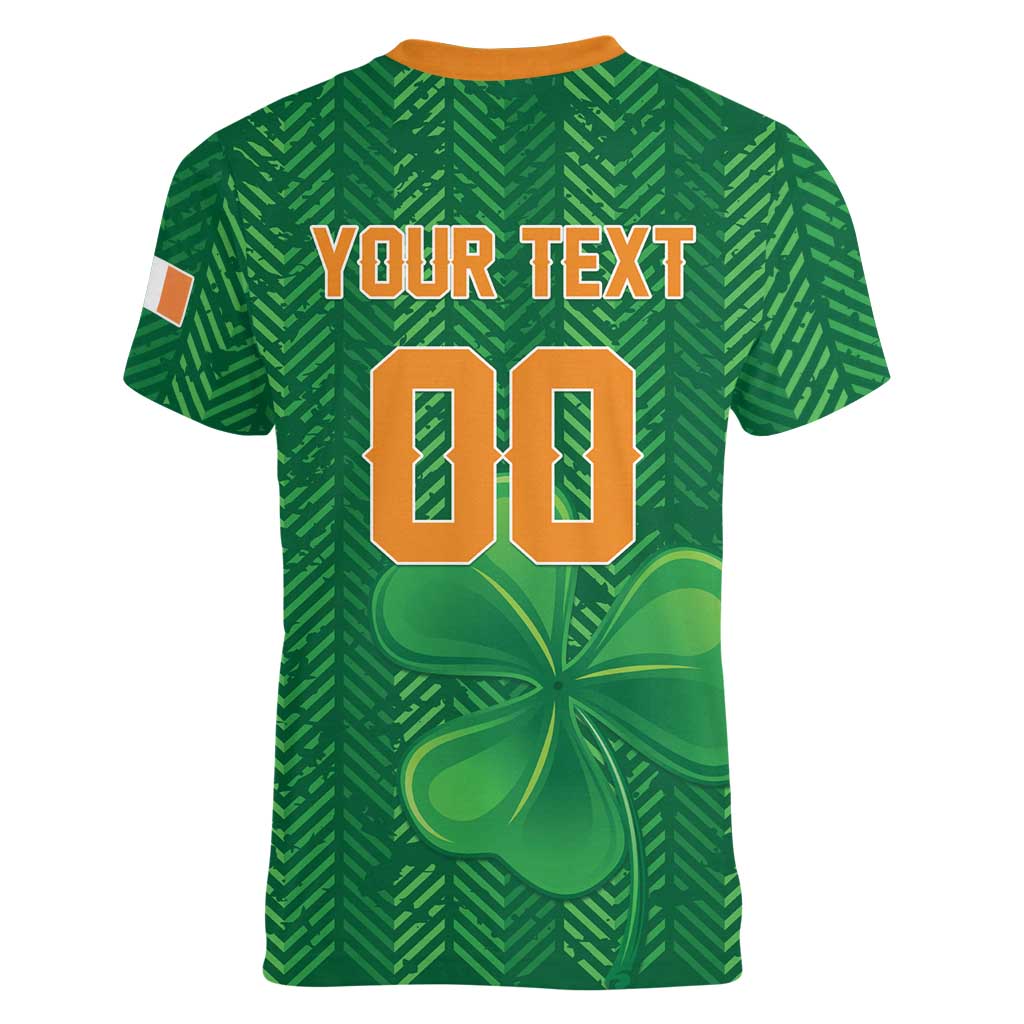 Custom Football 2026 Ireland Women V-Neck T-Shirt The Boys in Green Come On